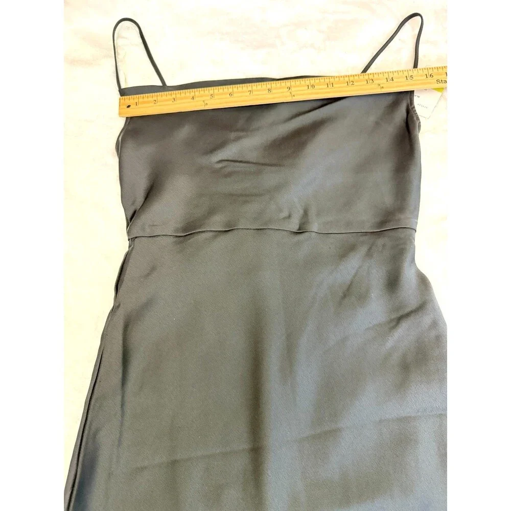 Taylor Black Formal Evening Dress Satin Open Back Maxi Gown Women's Size 4 NWT